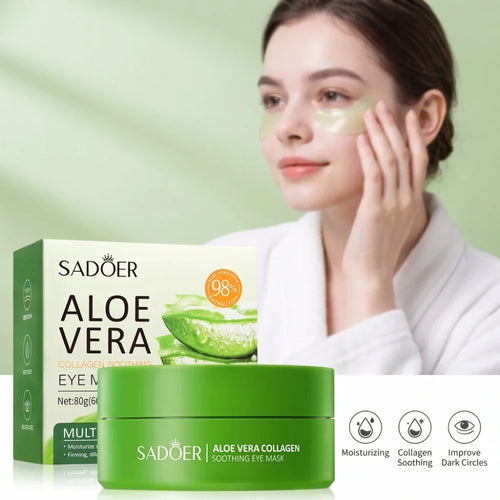 Aloe Vera Hydrogel Eye Mask – Hydrating Under Eye Patches for Dark Circles & Puffy Eyes