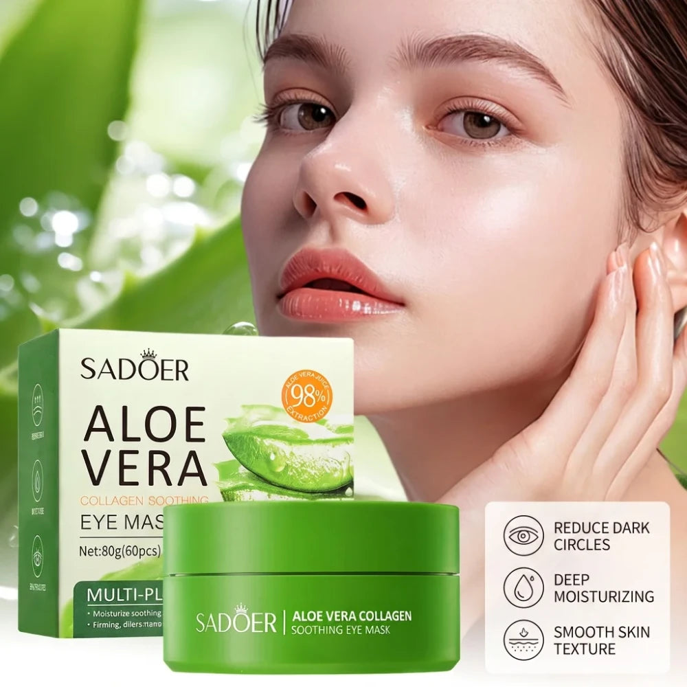 Aloe Vera Hydrogel Eye Mask – Hydrating Under Eye Patches for Dark Circles & Puffy Eyes