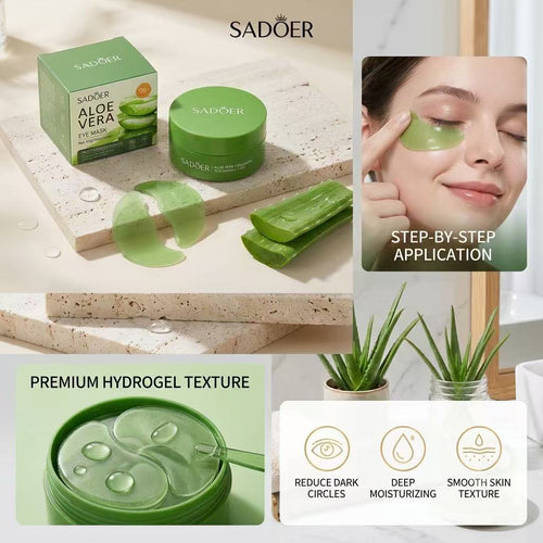 Aloe Vera Hydrogel Eye Mask – Hydrating Under Eye Patches for Dark Circles & Puffy Eyes