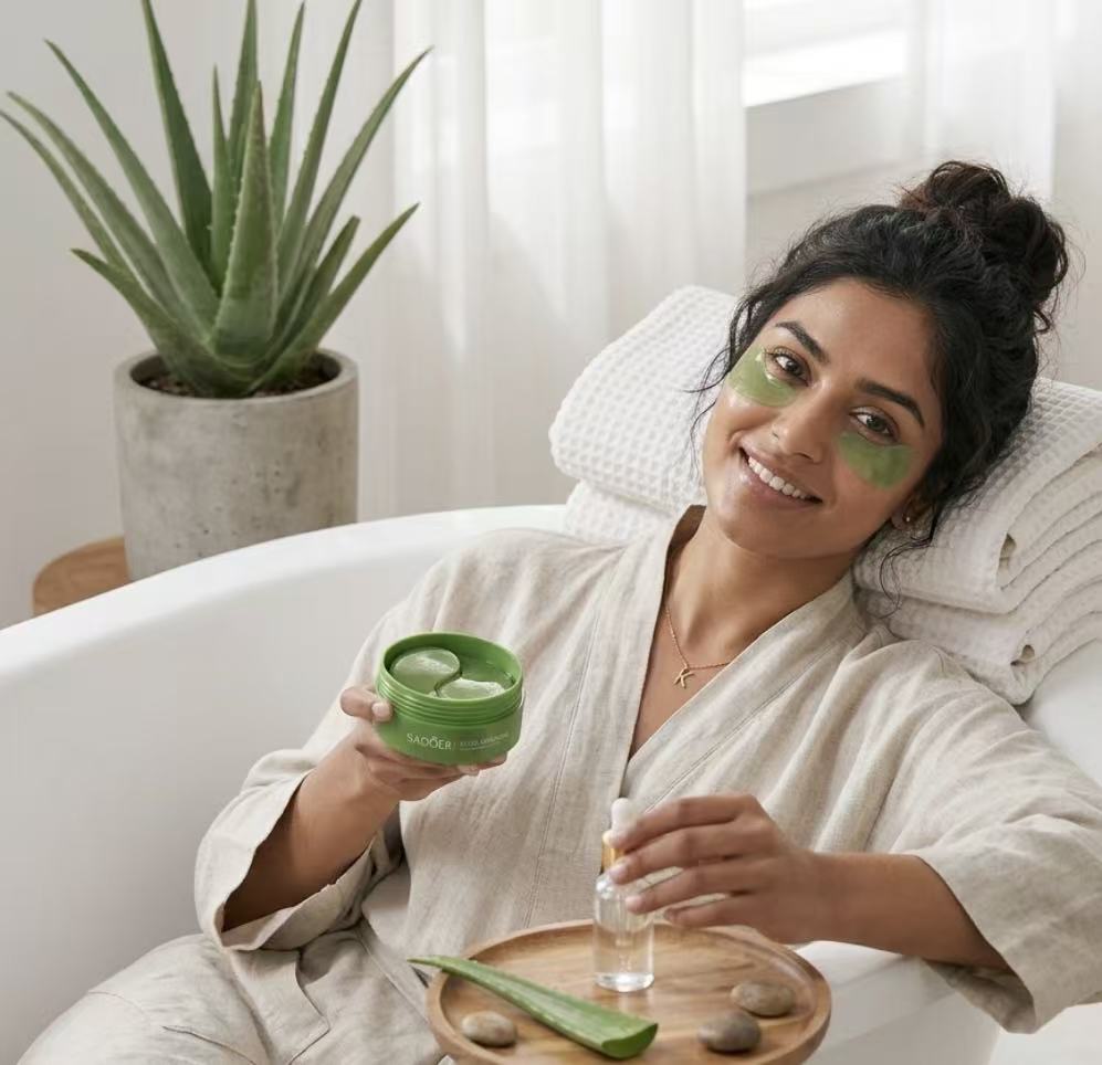 Aloe Vera Hydrogel Eye Mask – Hydrating Under Eye Patches for Dark Circles & Puffy Eyes