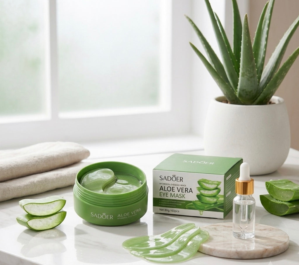 Aloe Vera Hydrogel Eye Mask – Hydrating Under Eye Patches for Dark Circles & Puffy Eyes